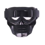 Face protection mask, made from hard plastic + ski goggles, multicolor lenses, skull model, MD01